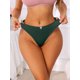 thumbnail image 3 of INSPIRE CHIC Tangas de mujer de tiro bajo de hilo de hielo G-String T-Back ropa interior suave y lisa L Verde, 3 of 4