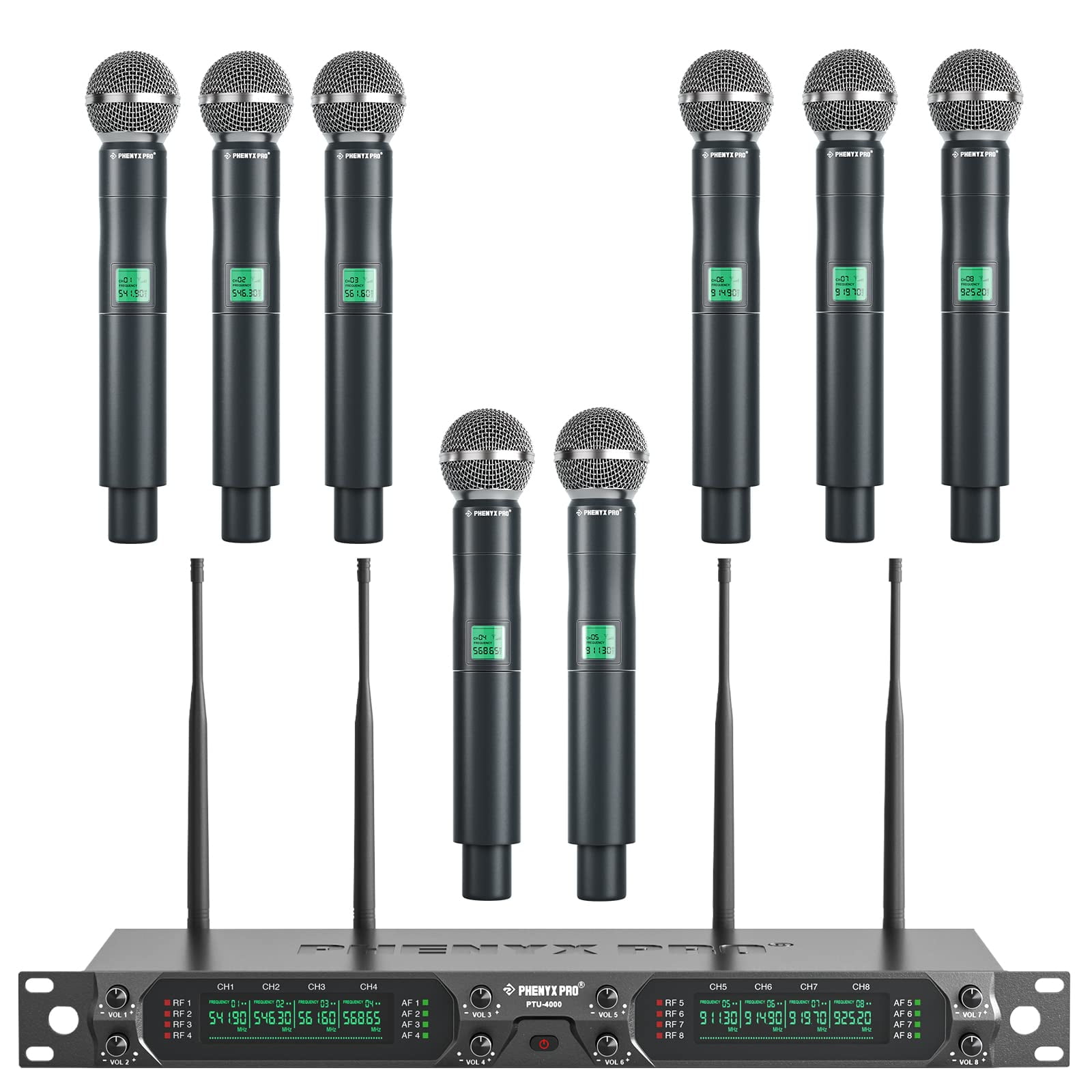 Sistema De Micrófono Inalámbrico Phenyx Pro Ptu-4000-8h 8-ch Uhf