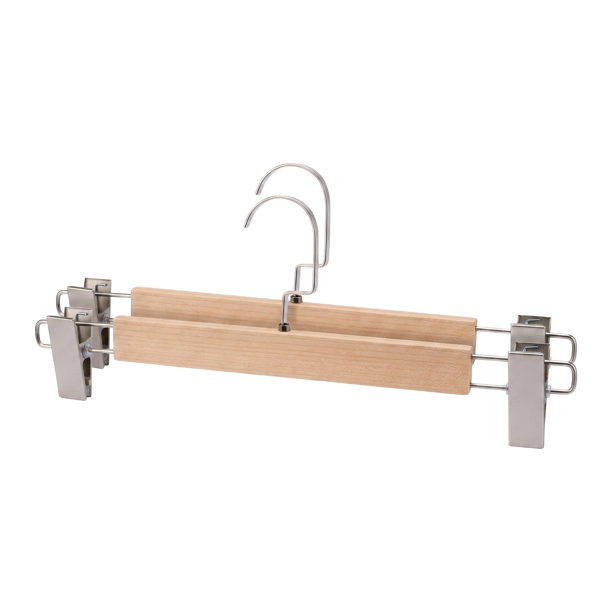 REGALWOVEN 2 Pcs Perchas para Pantalones, Perchas Ahorra Espacio con Clips, Organizador de Armario para Jeans Plata D 2