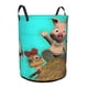 thumbnail image 2 of ¡Jakers! Las Aventuras de Piggley Winks Cesta de lavandería de gran capacidad redonda con asa, bolsa para ropa sucia plegable, almacenamiento para dormitorio, baño y lavadero 44x35 cm, 2 of 6
