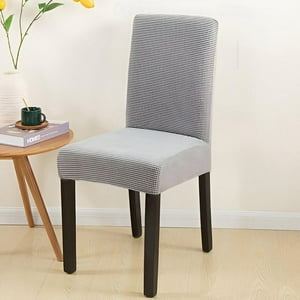 Genérico - Pack De 6 Fundas Cubre Sillas De Comedor Cuadrille Gris Claro