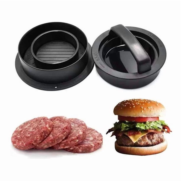 Prensa Para Hamburguesa Prensador Molde Carne Antiadherente Negro