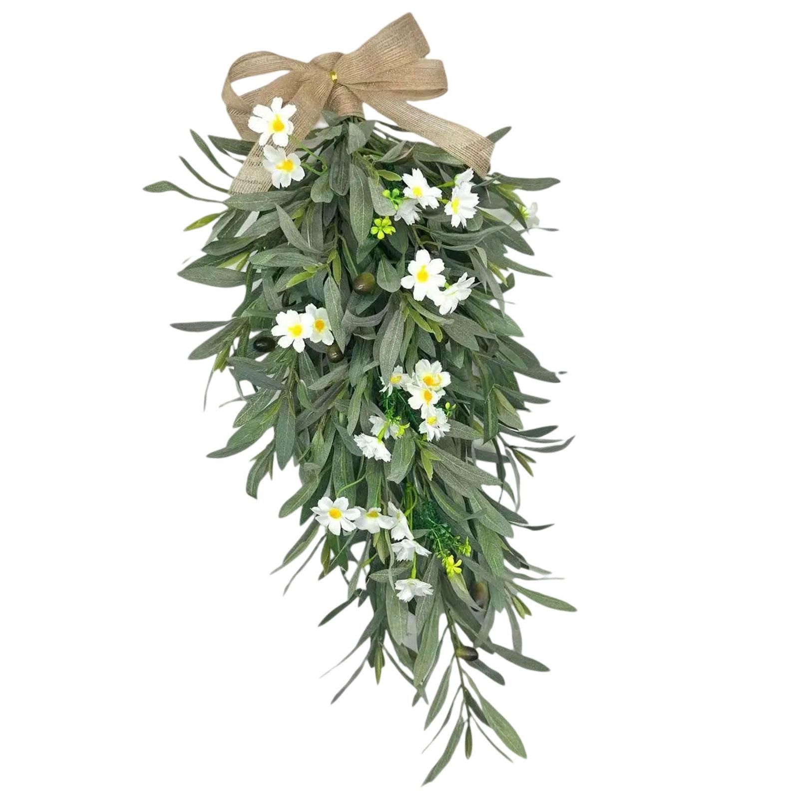 Magideal - Corona De Primavera Y Verano Para Decoración Del Hogar, Adorno Colgante De Flores Artificiales Para Celebraciones, Puerta De Entrada, Patio, Ventana,