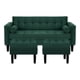 thumbnail image 1 of Sofa Retro 3c + 2 Pouf Felpa 00 Verde Botella, 1 of 6