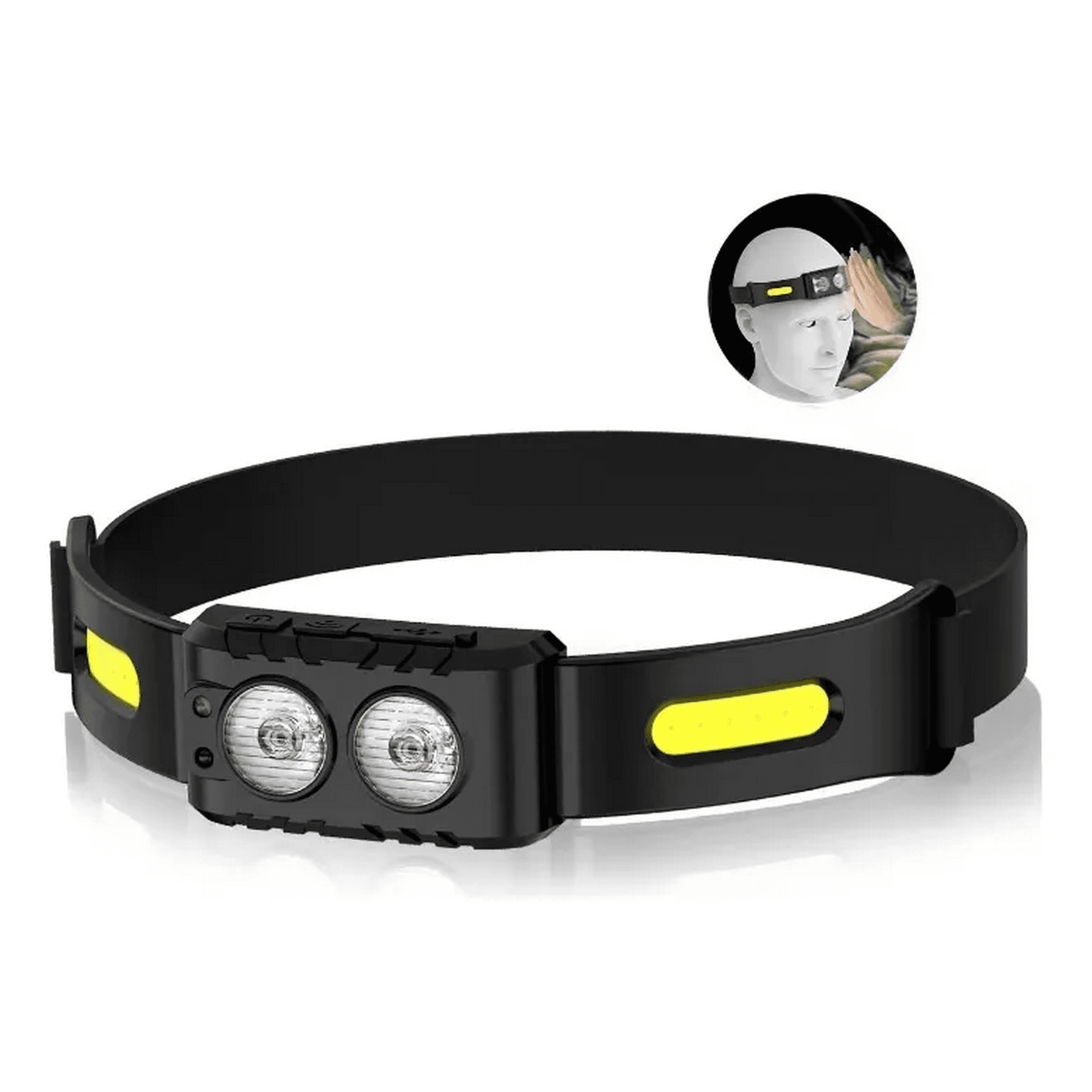 Genérico - Linterna Frontal Led Recargable Con Sensor Cinta Ajustable