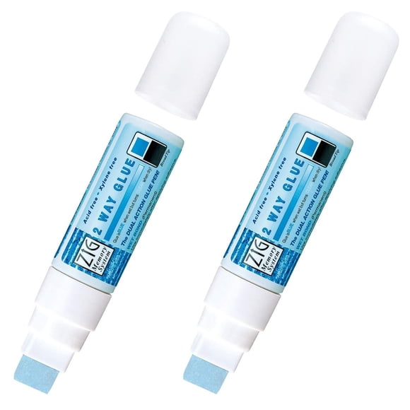 Kuretake Zig 2Way Glue Pen, punta ancha de 15 mm, set de 2