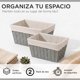 thumbnail image 2 of Pack 2 Canastos Cestas Organizadoras Carry All  Estilo Ratán Gris M, 2 of 6
