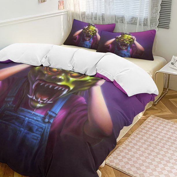 Goosebumps 3-Piece Bedding Set Warm And Comfortable Soft Duvet Cover Bed Set for Boys Girls Kids Adult Bedroom All Season