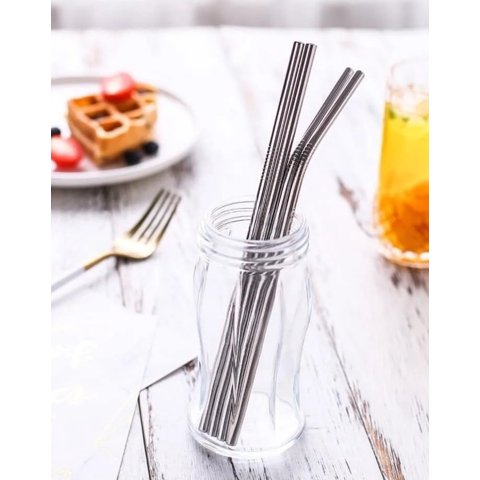 Genérico - Set 8 Bombillas Y 2 Accesorios Limpieza Acero Reutilizables