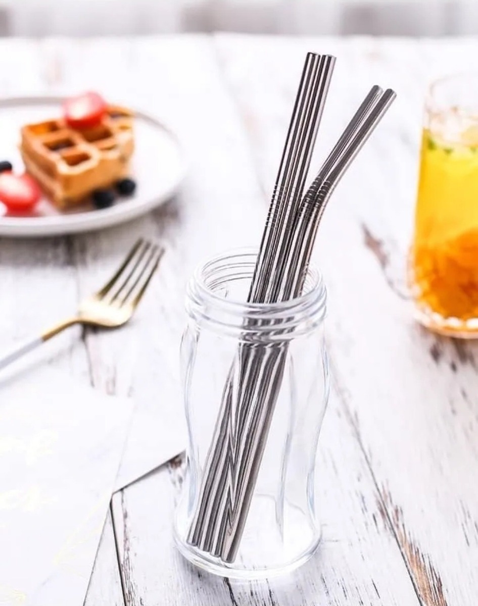 Genérico - Set 8 Bombillas Y 2 Accesorios Limpieza Acero Reutilizables