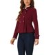 thumbnail image 4 of INSPIRE CHIC Chaqueta Peplum Steampunk para Mujer con Cuello Alto y Doble Botonadura Blazer Casual de Oficina L Burdeos, 4 of 6