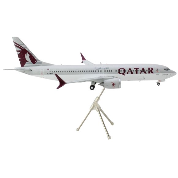 Modelo coleccionable de exhibición GeminiJets Qatar Airways Boeing 737 MAX 8