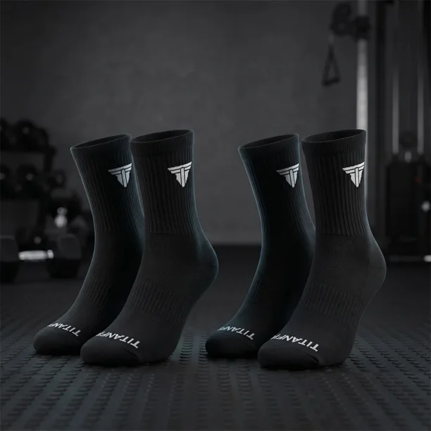 Calcetines Mujer Deportivos Largos Athena Crew - Negro Obsidian - 2 pares