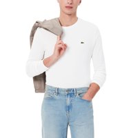 Remera Lacoste Para Hombre De Algodón Pima Manga Larga Blanca Talle L