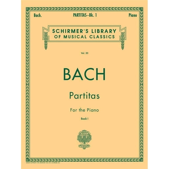 Libro G. Schirmer, Inc. Partitas para Piano, Vol. 20