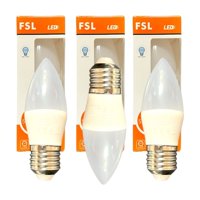Pack X3 Ampolleta Led Tipo Vela Empavonada 5W/E27 – Luz Fria Fsl