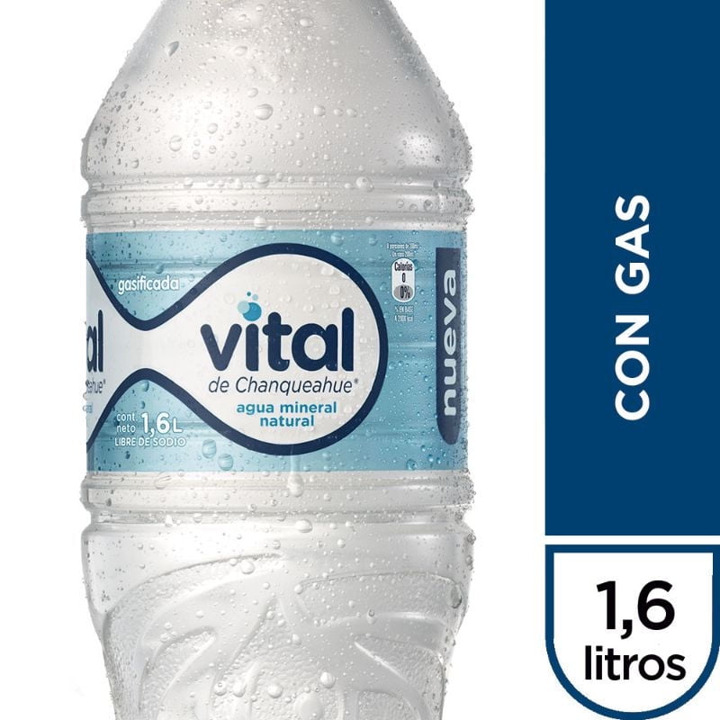 Agua Mineral Con Gas Botella 1,6 L Vital