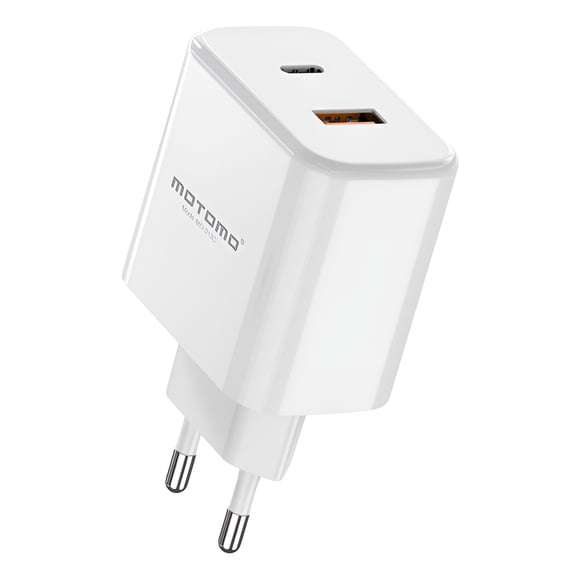 Cargado Pared Doble Puerto Usb-c/usb-a 25w Motomo Mo-313c