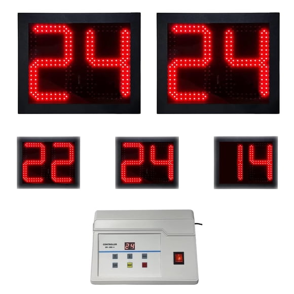 Reloj de Disparo de Baloncesto YZ Paquete de 2 con Panel de Control para Exterior