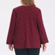 thumbnail image 4 of GRACIA Y GRANDEZA Blusas de Punto de Manga Larga con Estampado para Mujer de Talla Grande, Camisetas de Ajuste Suelto con Cuello en V, Moda Casual, Talla 1X, Burdeos, 4 of 7