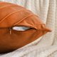 thumbnail image 3 of Funda de cojín de terciopelo REGALWOVEN con funda de cojín a rayas doradas Funda de almohada moderna para sofá, dormitorio, sala de estar, decoración del hogar Naranja 18" x 18", 3 of 6