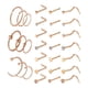 thumbnail image 4 of 30x Anillos De Nariz De Moda Set 20G Cristal En Forma De L Estilos De Mezcla Aros De Nariz De Oro Rosa, 4 of 5