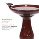 thumbnail image 2 of Bebedero para Pájaros Alpine Corporation de Cerámica Roja Vintage de 64 cm de Alto, 2 of 9