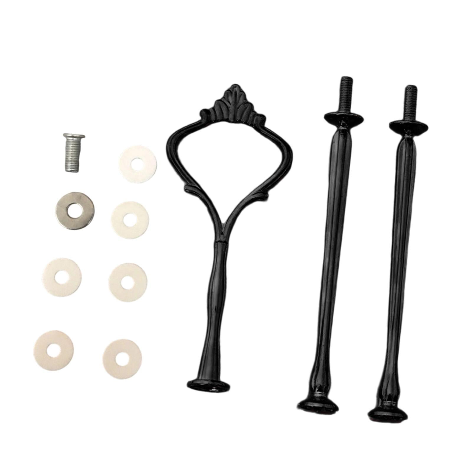 Magideal - Soporte Para Tartas Con Asa Y Varilla Metálica Para Platos De Postre. Resistente Soporte De 3 Niveles. Fácil Montaje. Ideal Para Fiestas, Hogar Y Boda Negro