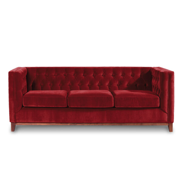 Latam Home - Sofa Roma 3 C Tela Velvet Burdeo