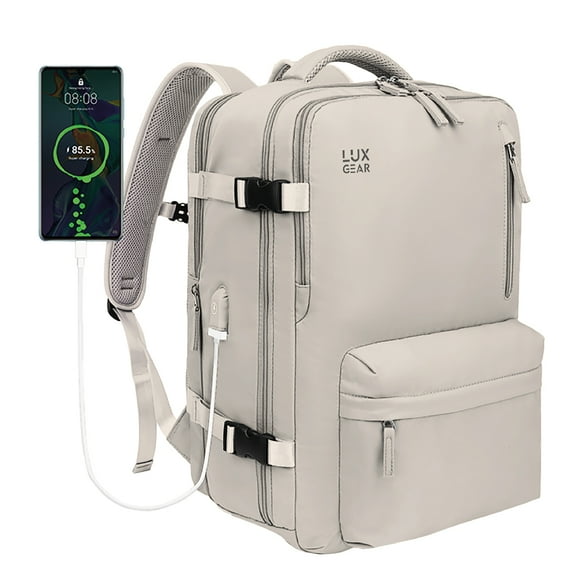 Mochila De Viaje Expansible Luxgear NomadLifeV2 Impermeable - Beige