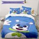 thumbnail image 1 of Pink Fong Shark-Inspired 3pcs Bedding Set - Includes 1 Cover & 2 Pillowcases, Breathable Polyester, Machine Washable - Perfect for All Seasons S895, 1 of 1