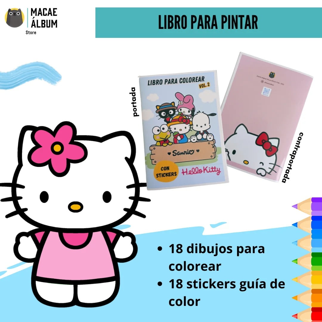 Macae - Libro Para Pintar Hello Kitty Vol 2 Con Stickers