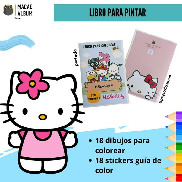 Libro Para Pintar Hello Kitty vol 2 con stickers