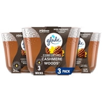 Candle Glade Cashmere Woods, 3 Mechas, 200 Ml, Con Aceites Esenciales