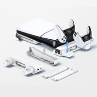 Soporte Horizontal Aaronmei Ps5 Slim Con Ventilador De 3 Etapas Y Cargador De Controlador Blanco