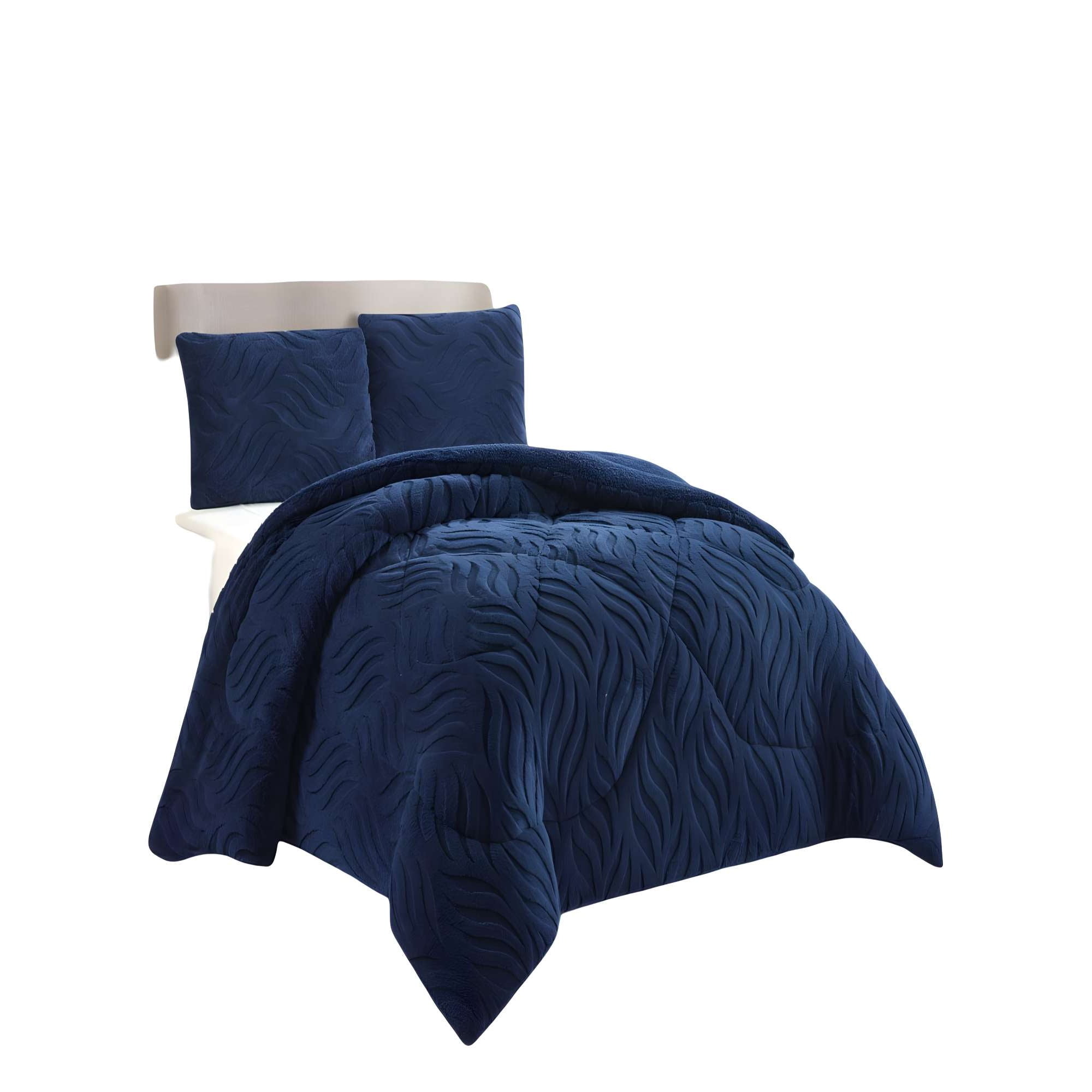 Genérico - Cobertor Sherpa Texturizado Rb King Azul O