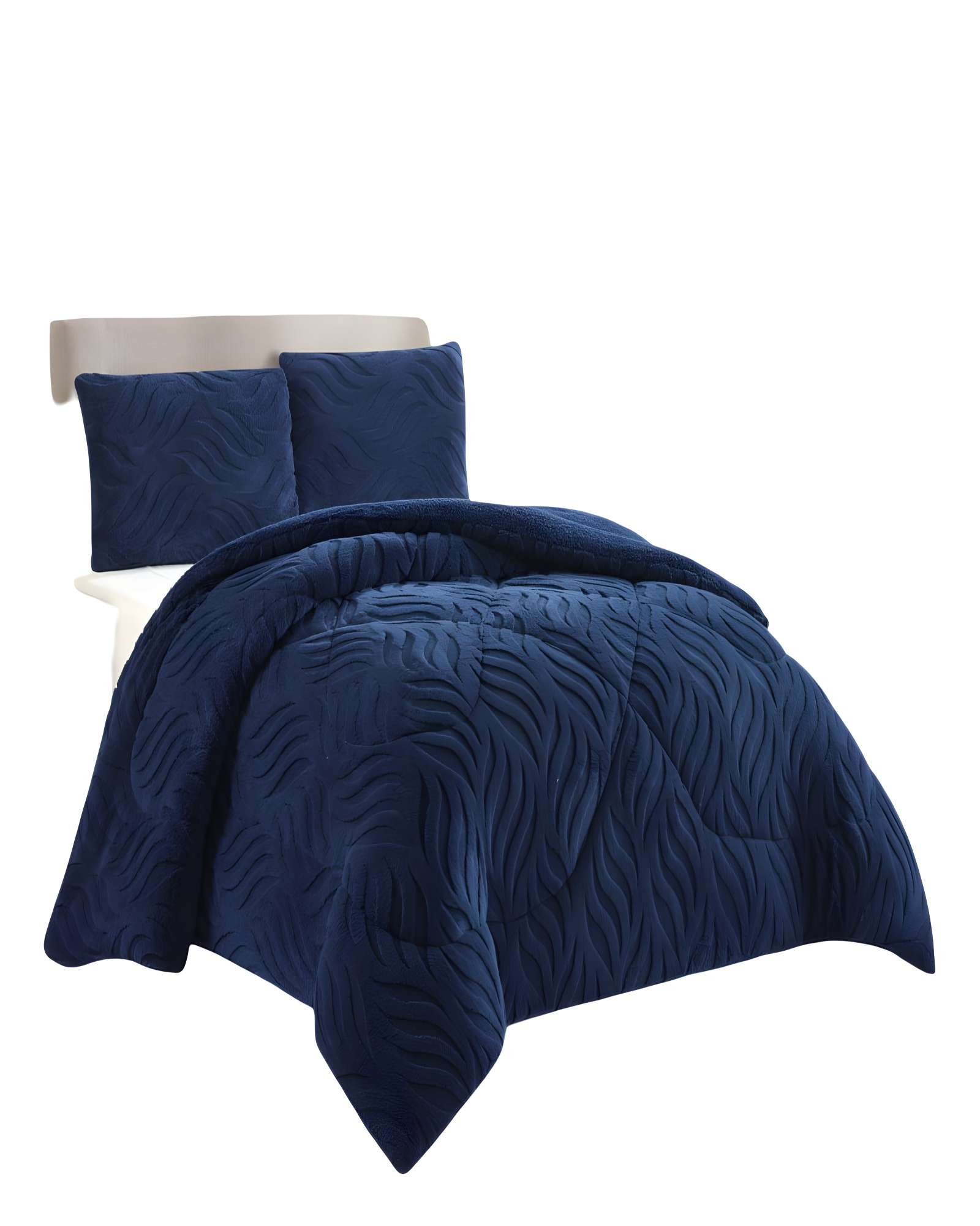 Genérico - Cobertor Texturizada De Invierno Diseño 02 2 Plazas Azul Oscuro