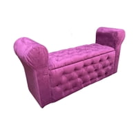 Muebles Hvm - Banqueta Baul Hvm Capitone Morada Felpa