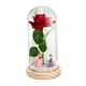 thumbnail image 1 of Regalos De Flores De Rosas Decoración Romántica De San Valentín Rosa Iluminada En Cúpula De Vidrio Propuesta De Base De Madera, 1 of 3