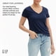 thumbnail image 3 of Camisa GAP con cuello en V, manga corta, gris jaspeado, talla mediana, 3 of 4
