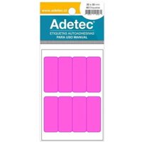 Adetec - Etiquetas Manual 20 X 50 Mm 80 Unid Rosada Fluor
