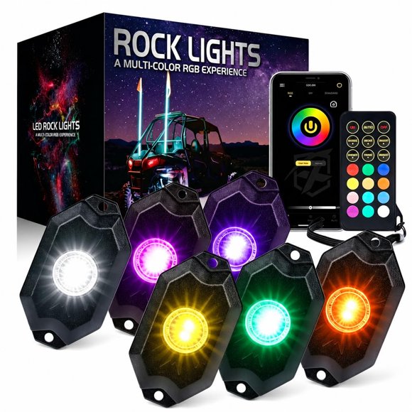 Luces Rock Xprite 6 Cápsulas Multicolor LED Subiluminación