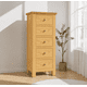 thumbnail image 3 of Cómoda "Kull" Minimalista 5 Cajones Mueble de Madera Slim - Natural - 55x40x120 cm, 3 of 3