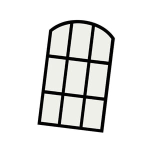 Bothyi - Espejo De Pared Con Rejilla De Espejo De Ventana Arqueada Para Granja, Sala De Estar