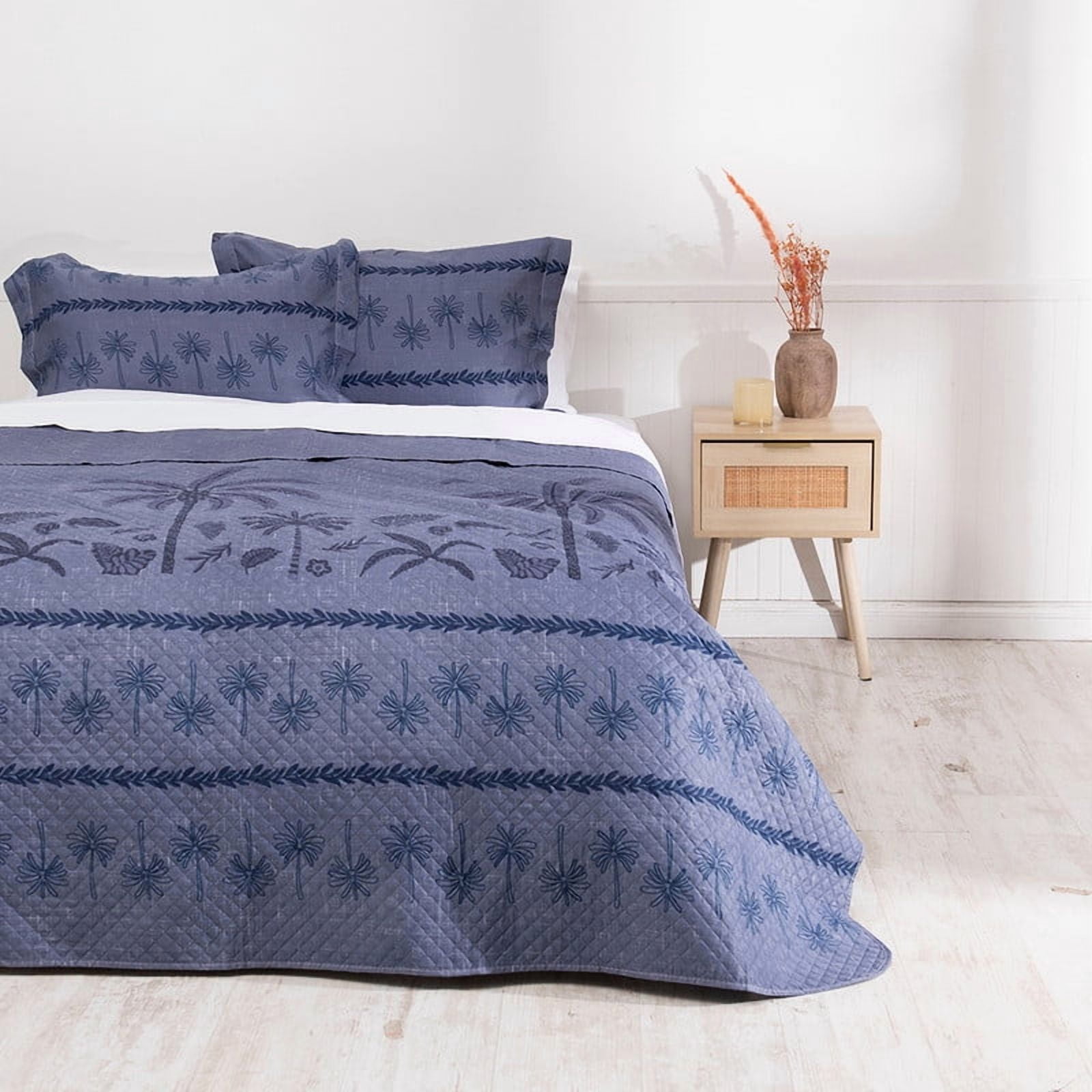 Mashini - Quilt Cordoba Estampada King Vegetacion
