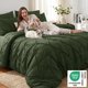 thumbnail image 2 of Juego de Edredón CozyLux Queen 7 piezas Verde Oliva con detalle de pliegues, 2 of 9