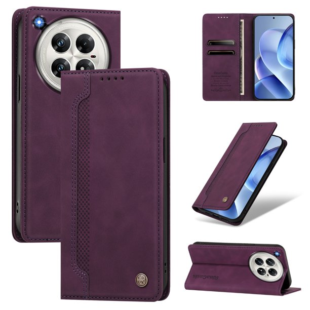 Funda Billetera para Infinix Zero 40 4G/5G Imán y Resistente Morado