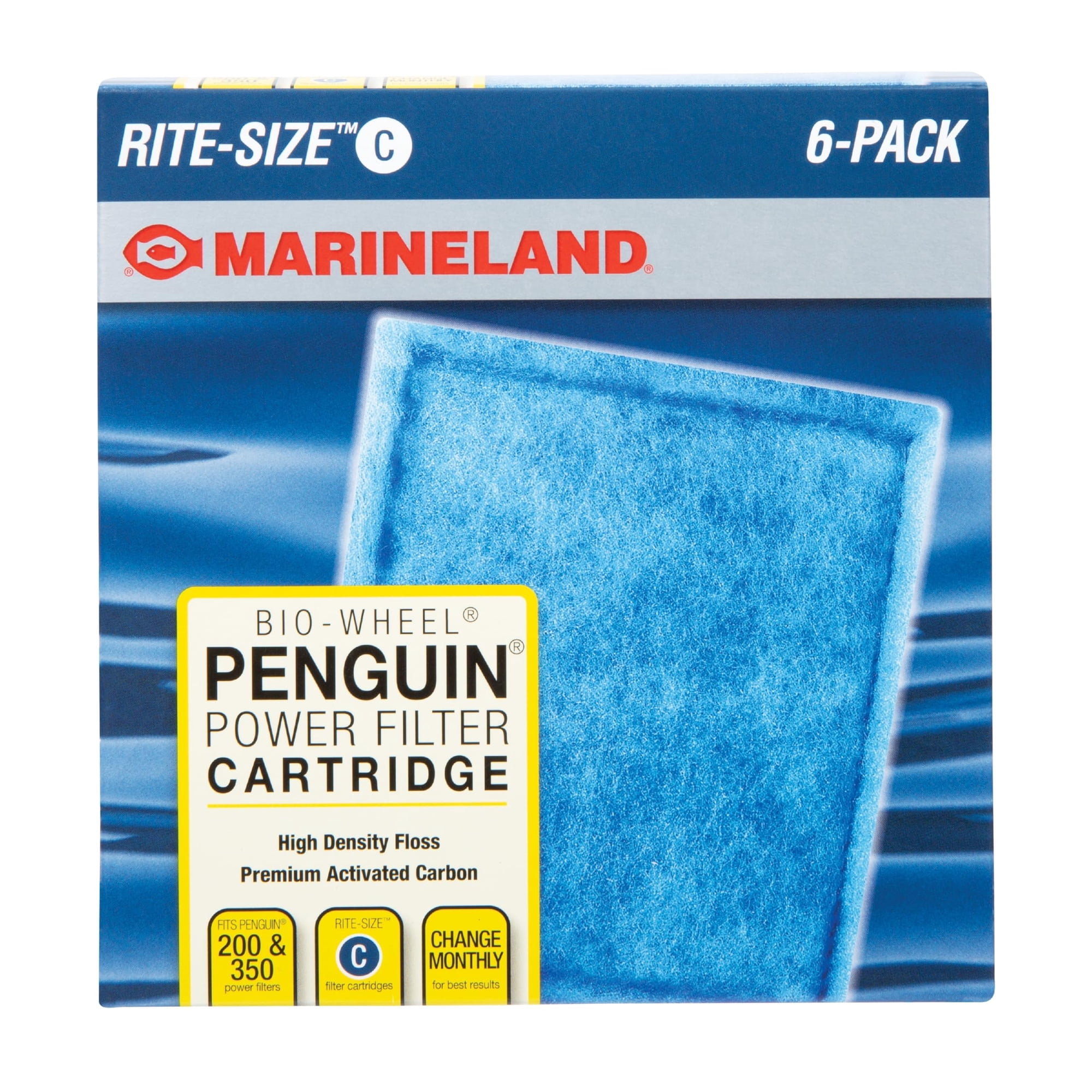 Cartucho de filtro Marineland Rite-Size C para Penguin, paquete de 6