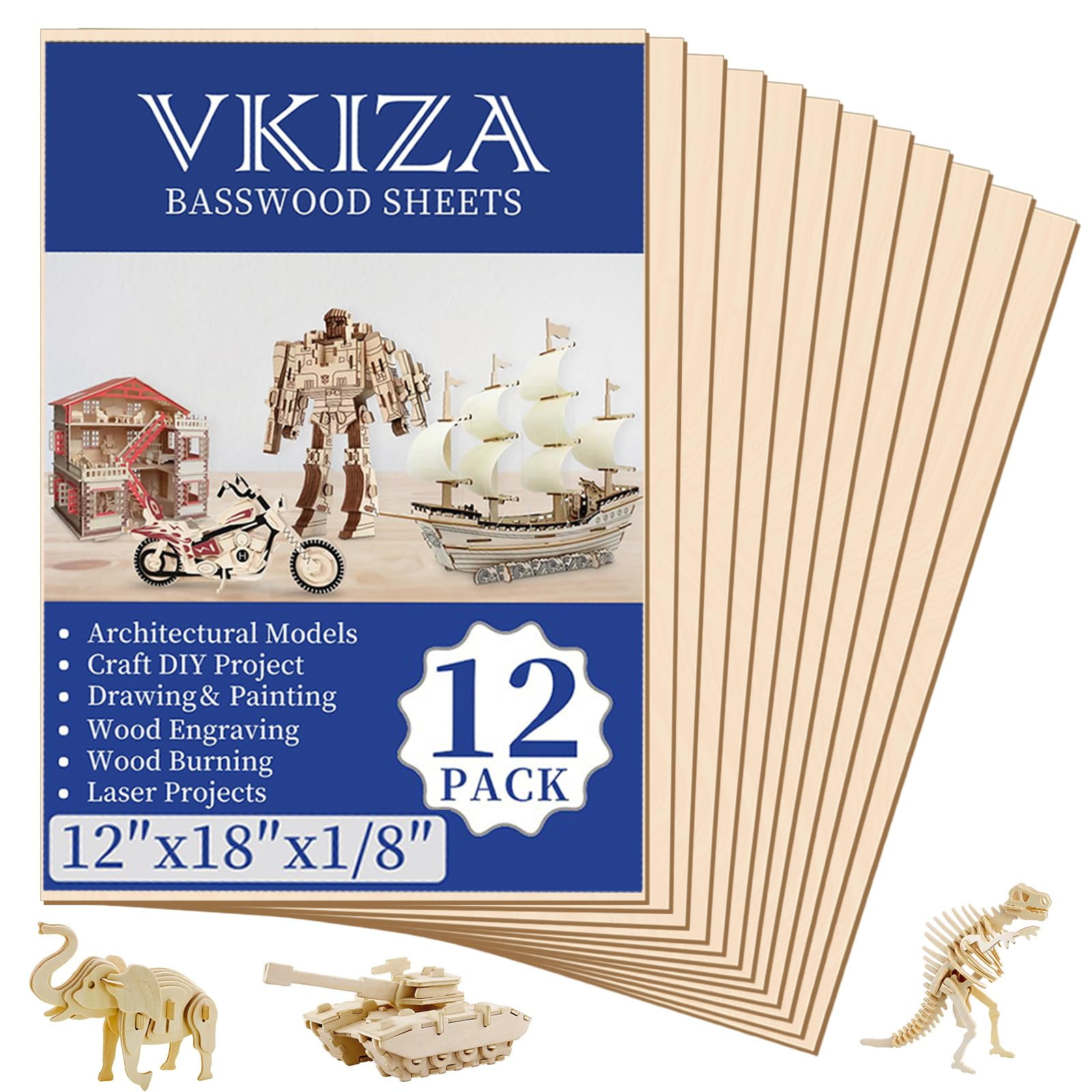 Vkiza - Sábanas De Tilo 12 X 18 X 0 3 Cm 3 Mm De Grosor Paquete De 12