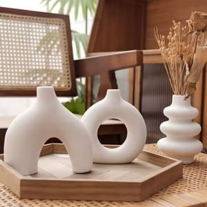 Santu Home & Deco - Set 3 Floreros Cerámica Nórdicos